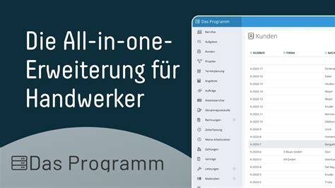 Das Programm all in one Erweiterung für Handwerker bexio