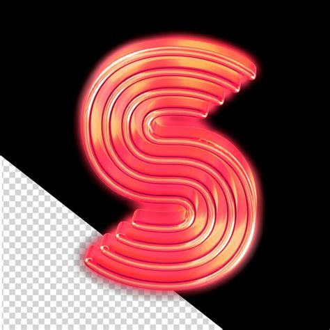 Premium PSD | Red luminous symbol letter s