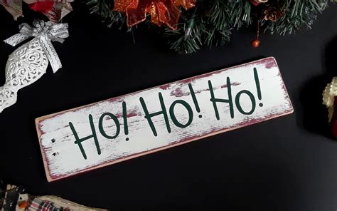 Rustic Christmas Ho Ho Ho Sign Reclaimed Wood Christmas Etsy