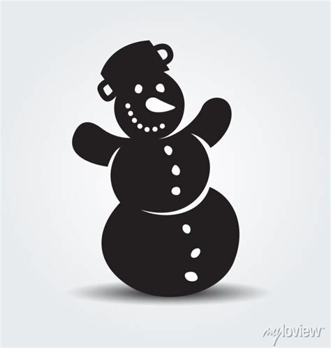 Silhueta Dos Desenhos Animados De Um Boneco De Neve Vector A Pinturas