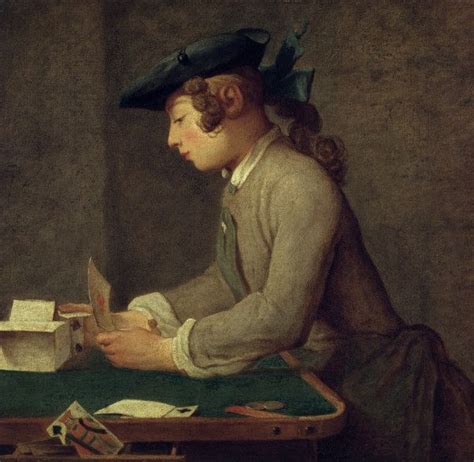 Der Kartenhausbauer Jean Baptiste Sim On Chardin Als Kunstdruck Oder