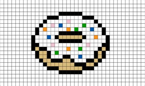 Donut Pixel Art Pixel Art Donut Pixel Art Food Easy Pixel Art Melty