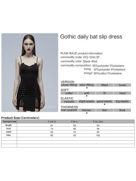 Punk Rave Black And Red Gothic Daily Wear Bat Slip Dress Darkincloset