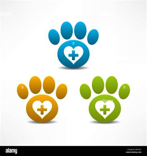 Símbolo de la clínica veterinaria Huellas de animales Imagen Vector de