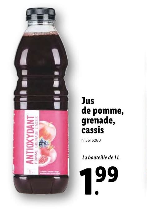 Promo Jus De Pomme Grenade Cassis Chez Lidl