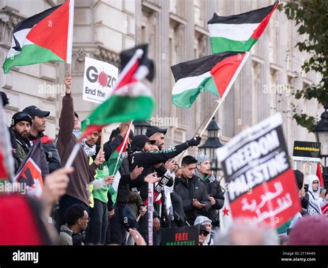 Pro Palestinian Marchers In London Uk At The Palestine Solidarity