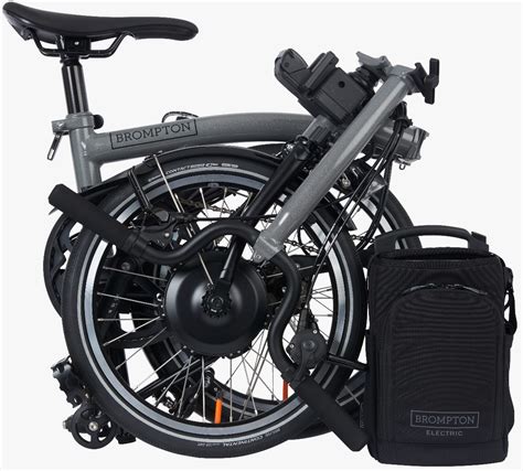 Brompton Electric P Line Urban Mid Electric Folding Bike In Storm