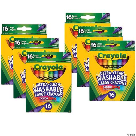 Crayola Large Washable Crayons 16 Per Box 6 Boxes Oriental Trading