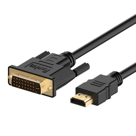 HDMI to DVI Cable, Rankie 15FT CL3 Rated High Speed Bi-Directional HDMI ...