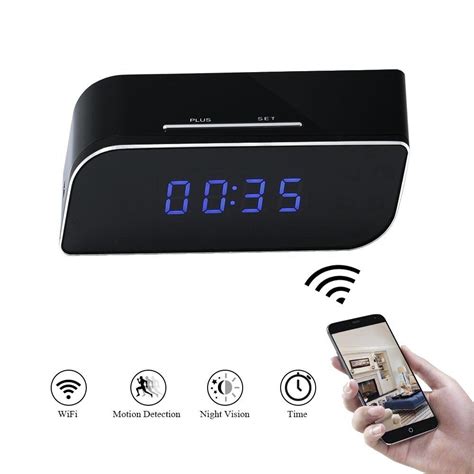 1080p Wifi Smart Clock Camera Night Vision Live Video Streaming Motion Detection Remote ...