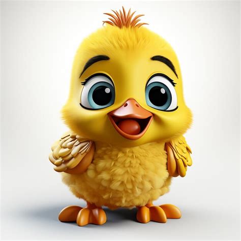 Premium AI Image | Yellow cute duck cartoon