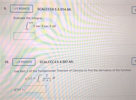 Solved Points Scalccc Mi Evaluate The Chegg