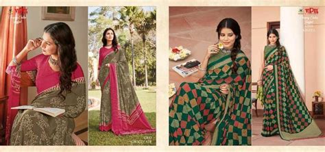 Surat Textile Hub Vipul Sarees Presents Crepey Colla Joyful Beutiful