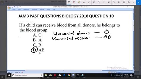 JAMB PAST QUESTION BIOLOGY 2018 QUESTION 10 Unviversal Receipients