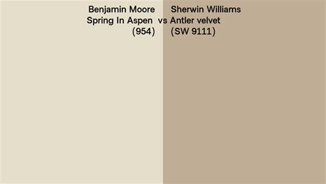 Benjamin Moore Spring In Aspen Vs Sherwin Williams Antler Velvet