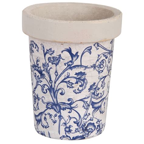 Flower Pot Set Ceramic Blue Esschert Design Cerise