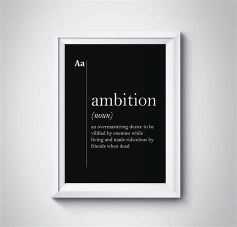 Ambition Definition Office Decor Ambition T Dorm Wall Art Etsy