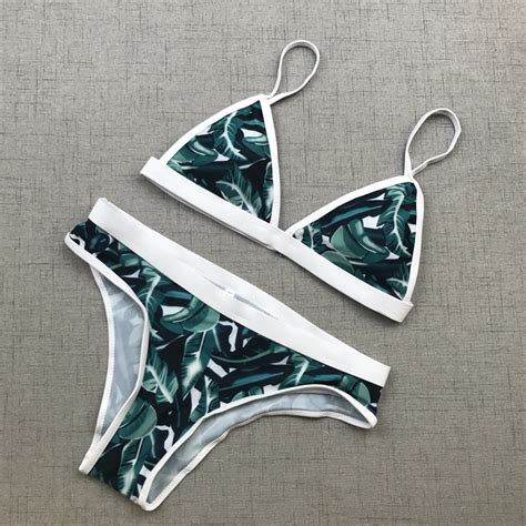 2018 New Hot Cute Design Print Women Bikini Removable Push Up Padding