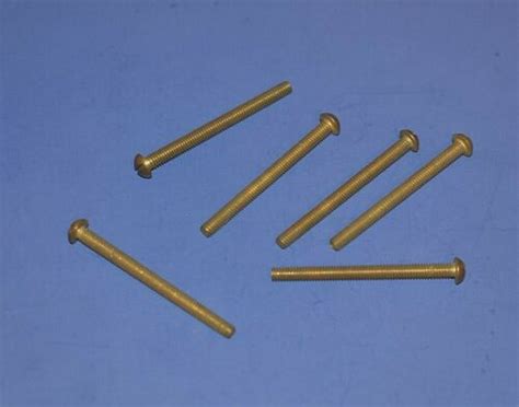 6 Vintage 8 32 X 2 Slotted Round Head Solid Brass Machine Screws Bolts Ebay