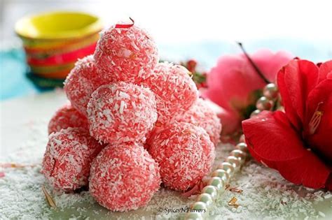 Rose Coconut Laddu Gulab Nariyal Laddu Laddoo Ladoo Indian Festival