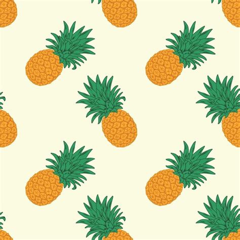 Premium Vector Pineapple Fruits Seamless Vector Pattern Background