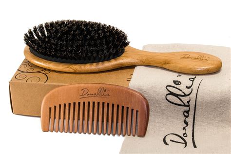 Boar Bristle Hair Brush Set For Women And Men Designed For Thin And