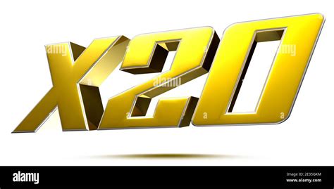 X20 isolated on white background illustration 3D rendering with ...