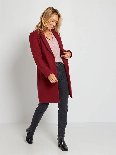 Manteau Lainage Bordeaux Kiabi 40 00