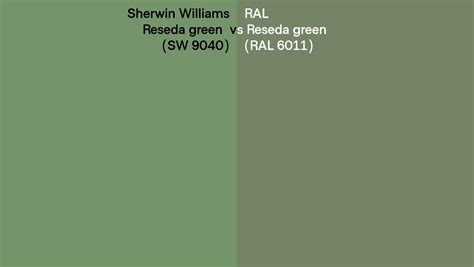 Sherwin Williams Reseda Green Sw 9040 Vs Ral Reseda Green Ral 6011