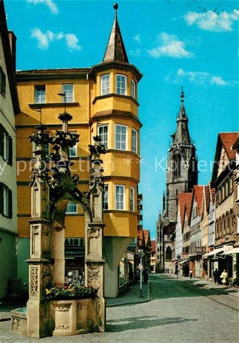 Ak Ansichtskarte Reutlingentuebingen Wilhelmstrasse Lindenbrunnen