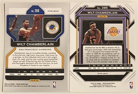 2022 23 Panini Prizm Wilt Chamberlain Silver Prizm 2021 Red White