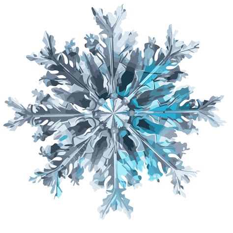 Transparent Snowflake Vector, Sticker Clipart Silver And Blue Snowflake ...