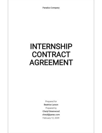 Free Internship Agreement Samples In Ms Word Google Docs Pages