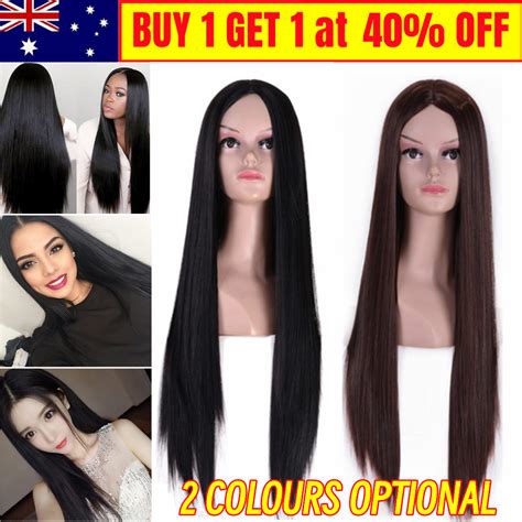 Long Straight Black Wigsynthetic Long Black Wigs For Women 28inch Ebay