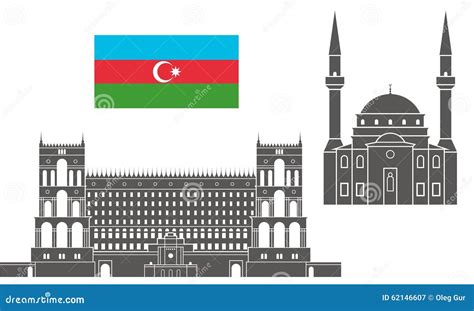 Azerbaijan . Architecture stock vector. Illustration of architecture ...