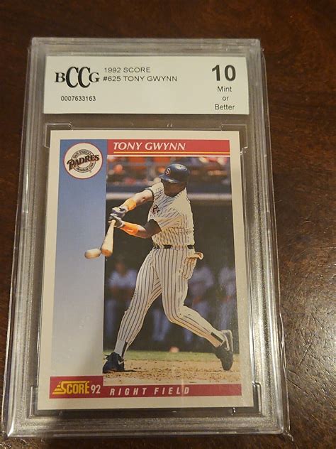 Tony Gwynn Beckett Graded 10 Card Baseball Hall Of Fame Mlb Hof Bccg