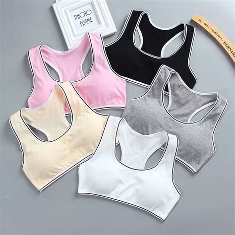 Cotton Girls Bra And Panty Teenage Girls Cotton Padded Training Bra