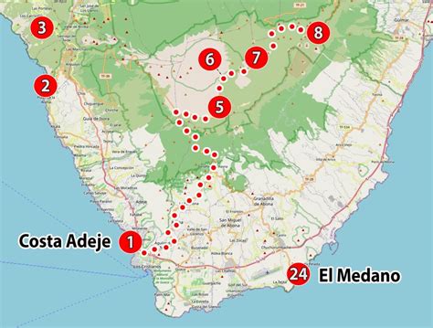 Tenerife Le Maggiori Attrazioni Mappa Piano Turistico Sentieri