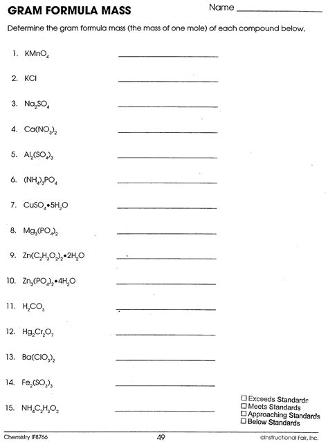 Relative formula Mass worksheet and answer sheet by hazcard Teaching Resources Tes - Worksheet ...