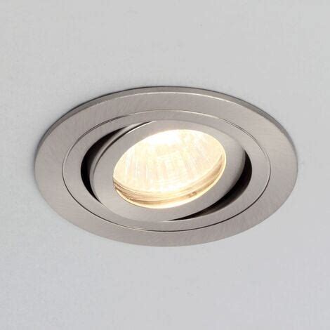 Litecraft Recessed Downlight Tiltable Circular Spotlight Satin Chrome