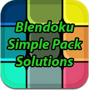 blendoku simple pack solutions  game solver