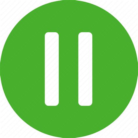 Circle Green Media Pause Player Icon