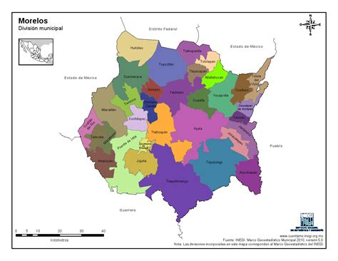 Mapa Para Imprimir De Morelos Mapa En Color De Los Municipios De