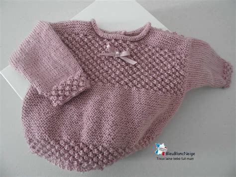 Brassière tricot bébé laine fait main layette bb