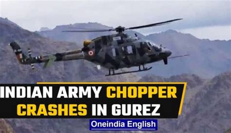 Kashmir Army Chopper Crashes In Gurez Sector Casualties Feared Oneindia