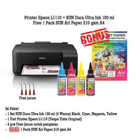 Jual Printer Epson L1110 Tinta SUN Dura Ultra Art Paper Ink Shopee