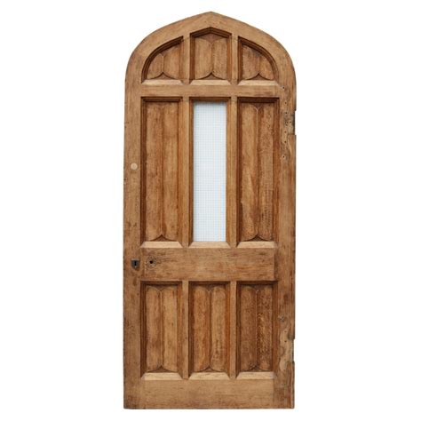 Antique Arched Oak Door With Painted Pine Frame At 1stDibs