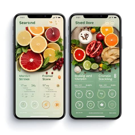 Premium AI Image Mobile App Layout Design Of Nutrition Education Food