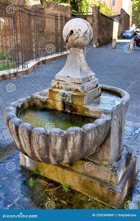 Fountain of Piazza Iside stock image. Image of water - 259284989