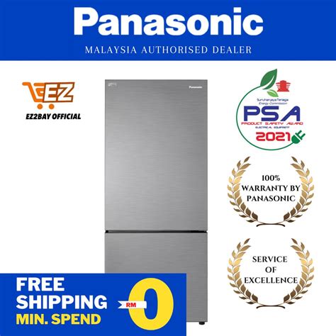 PANASONIC NR BX421BPS 2 DOOR BOTTOM FREEZER REFRIGERATOR STEEL DOOR